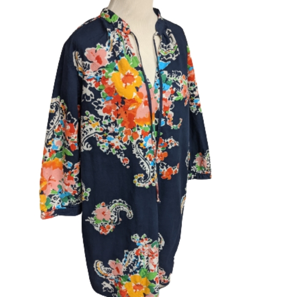 Tops - Ralph Lauren Floral V-Neck Tunic Dress - Size Medium